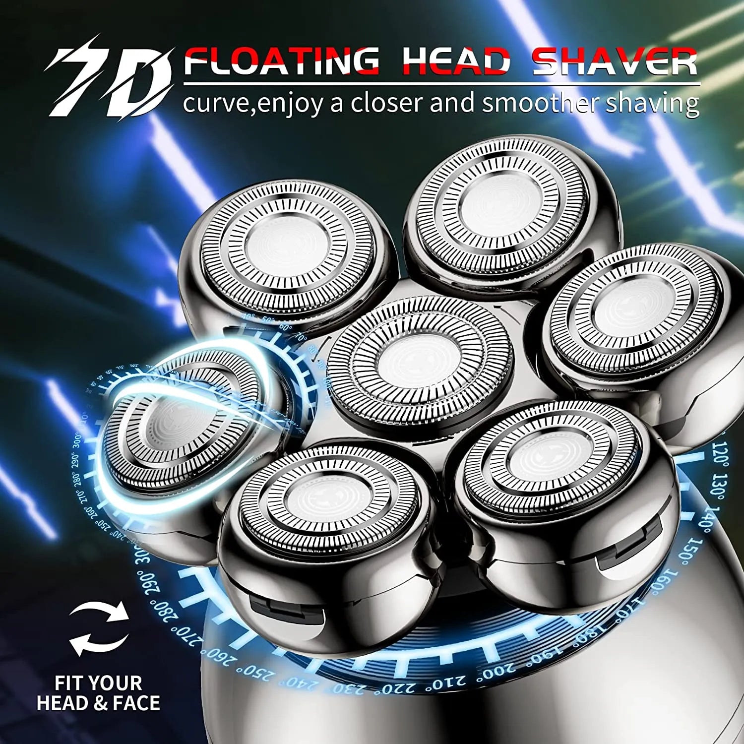 Advanced 7D Floating Cutter Electric Shaver with Charging Base